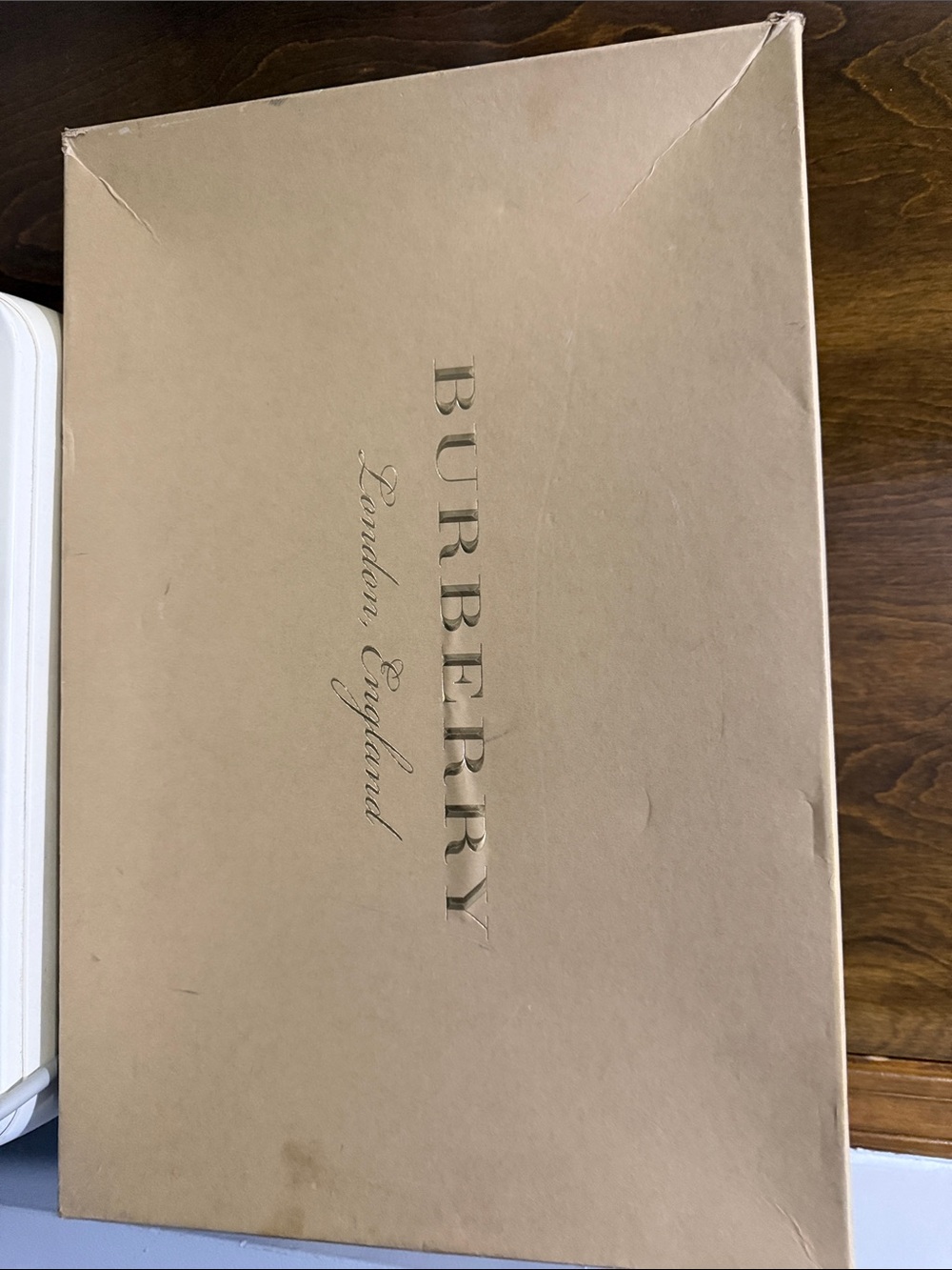 Burberry Tan Gift Box with Subtle Gold Logo